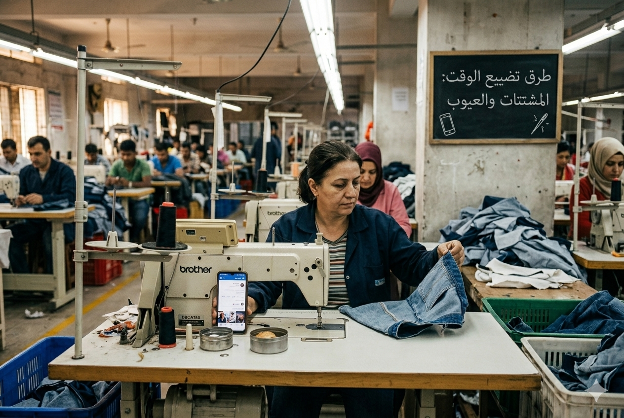 اضاعة الوقت في صناعة الملابس اضاعة الوقت في صناعة الملابس